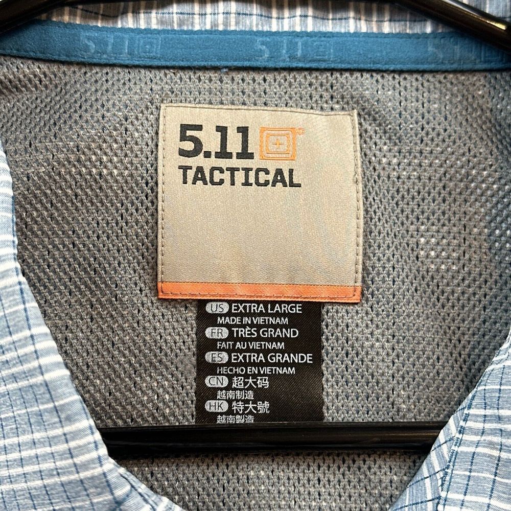 5.11‎ Tactical Shirt Mens XL Button Up Intrepid Snap Button Lightweight Striped - Picture 3 of 5